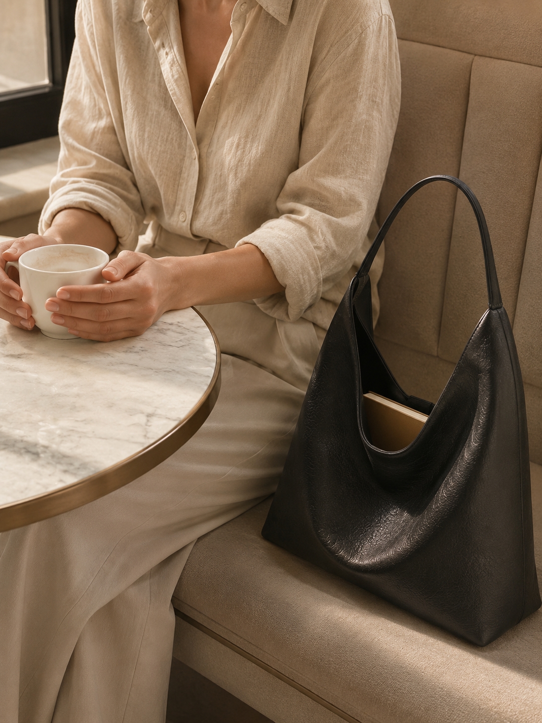 AMÉLIE - Wrinkle-Resistant Vegan Leather Tote Bag
