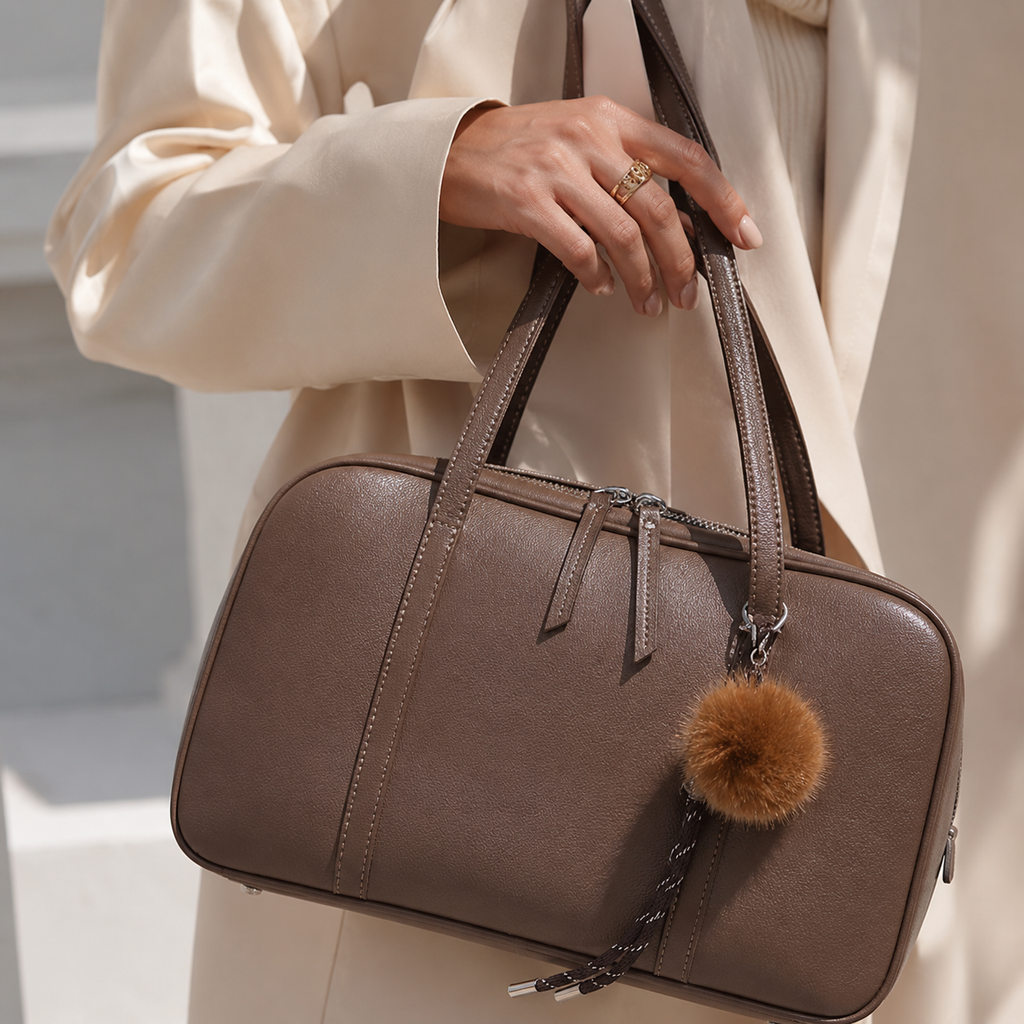 CELINE - Genuine Leather Boston Bag
