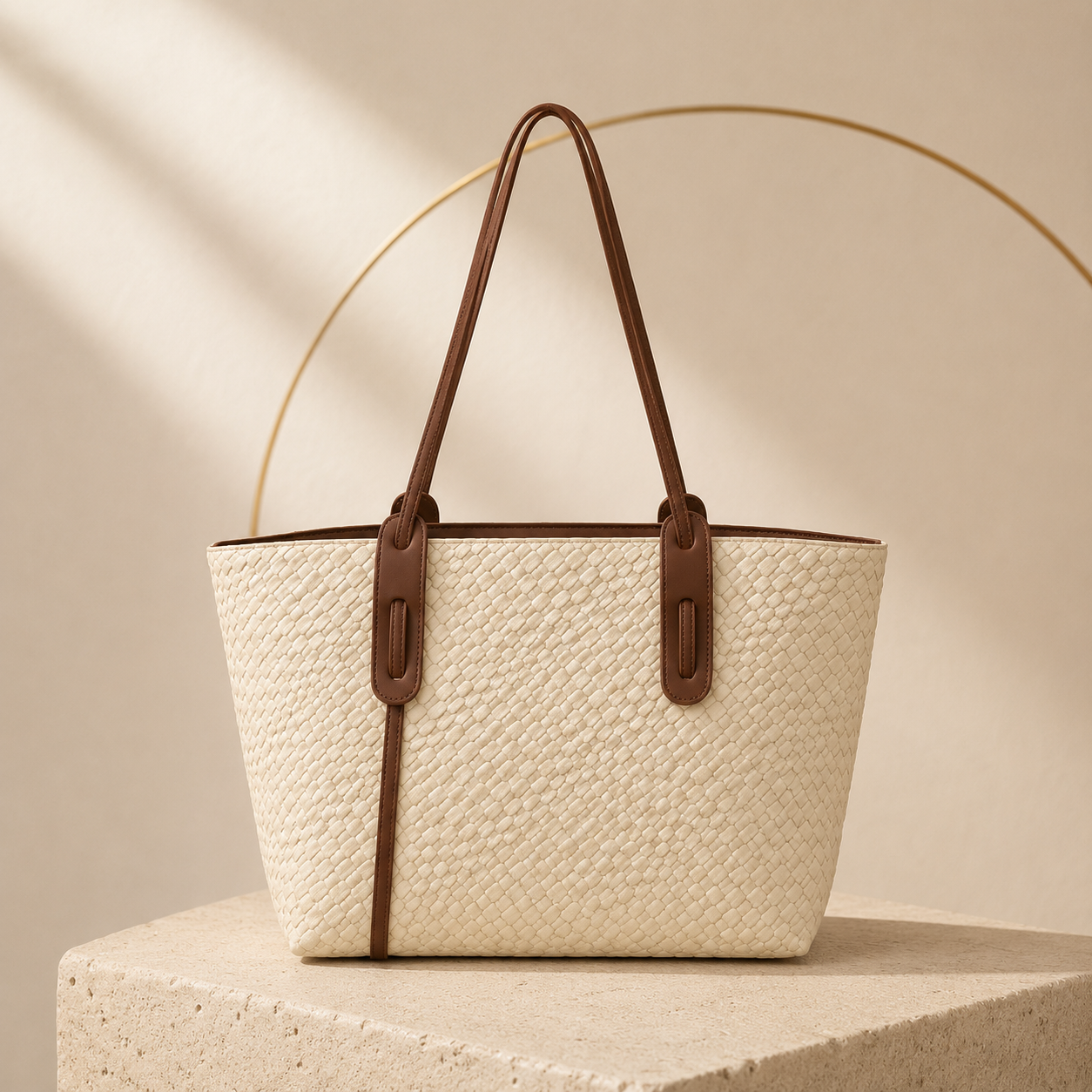 ARDÈNE - Structured Vegan Leather Tote Bag