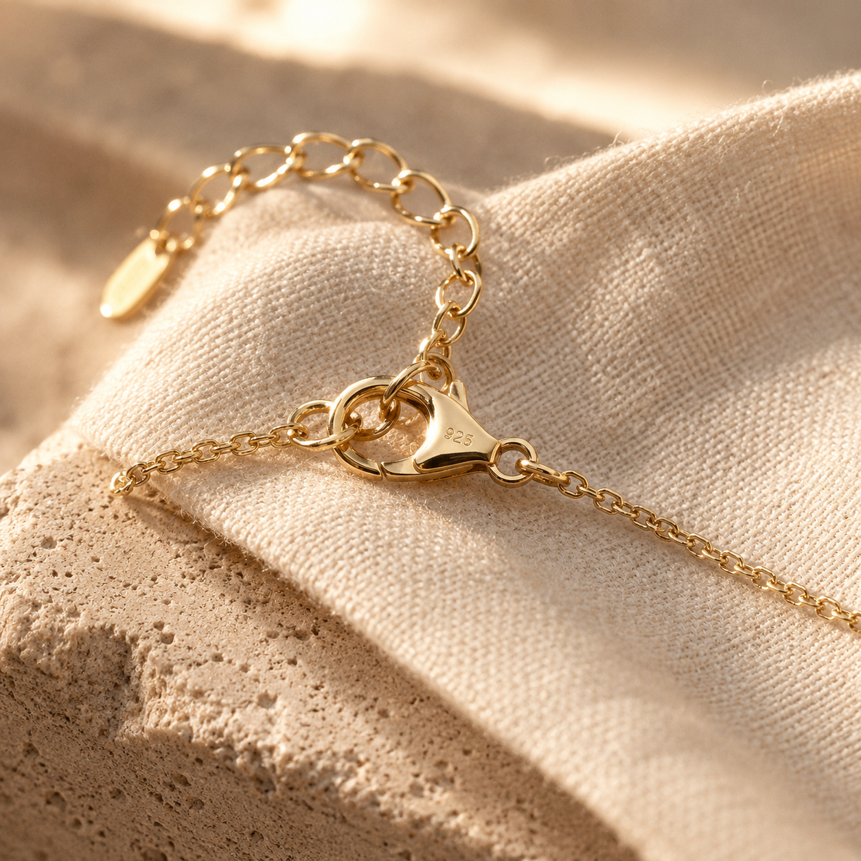 SOLEIL DORE - 18K Gold Vermeil 925 Sterling Silver Twisted Chain Bracelet