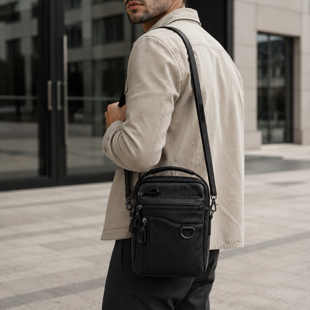 FRÈRE AÎNÉ - Genuine Leather Crossbody Bag