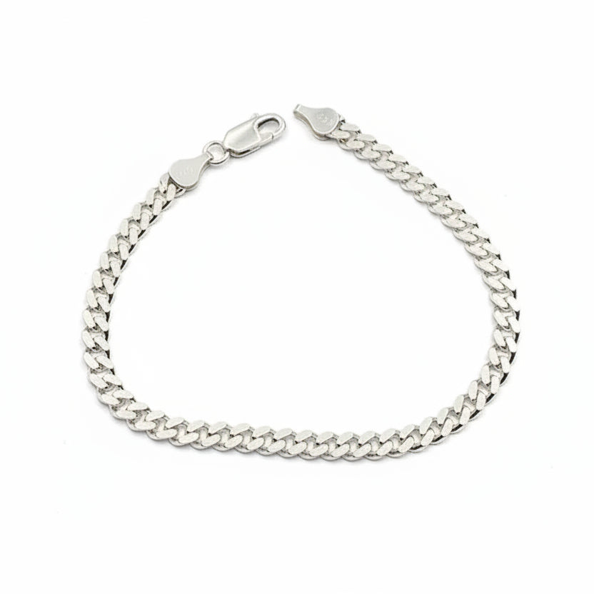 MONARCH - 925 Sterling Silver Cuban Chain Bracelet