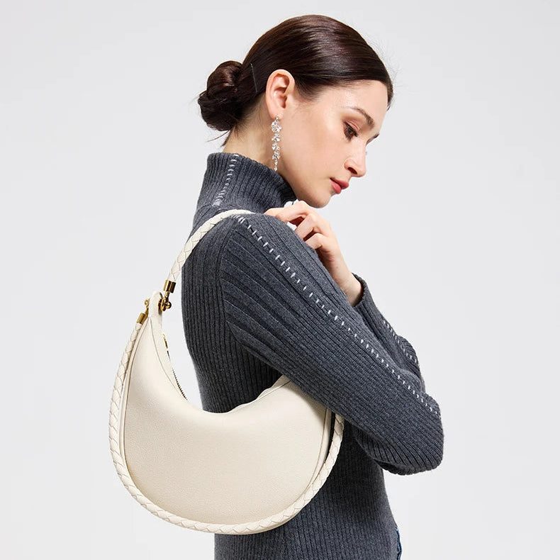 SÉLÈNE - Genuine Leather Crescent Bag
