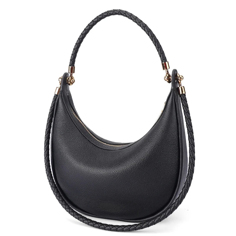 SÉLÈNE - Genuine Leather Crescent Bag