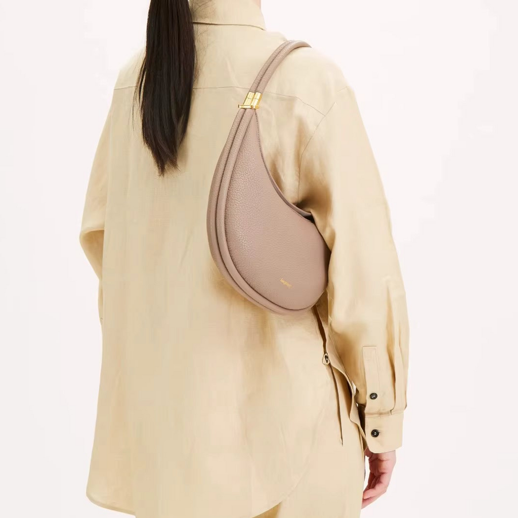 VIVIENNE - Genuine Leather Half-Moon Bag