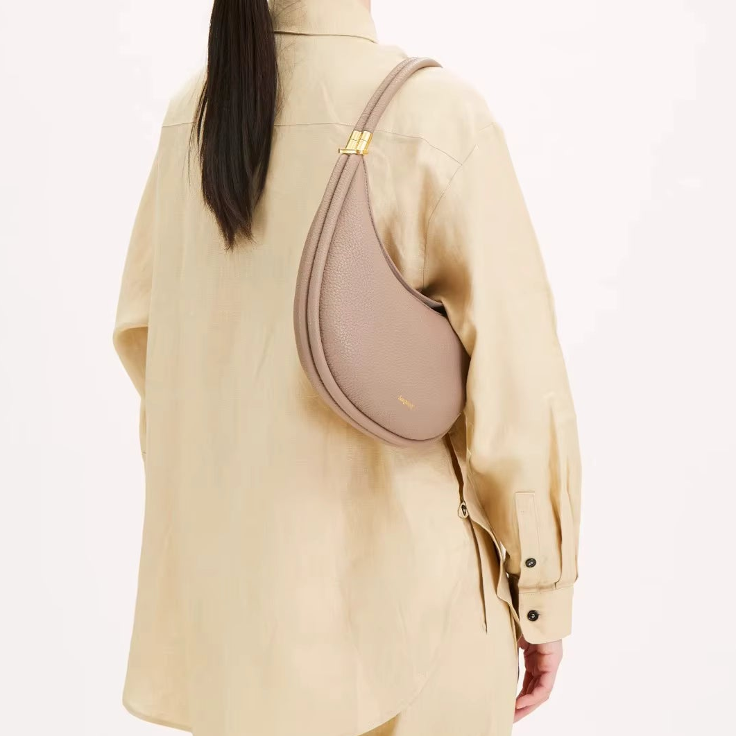 VIVIENNE - Genuine Leather Half-Moon Bag