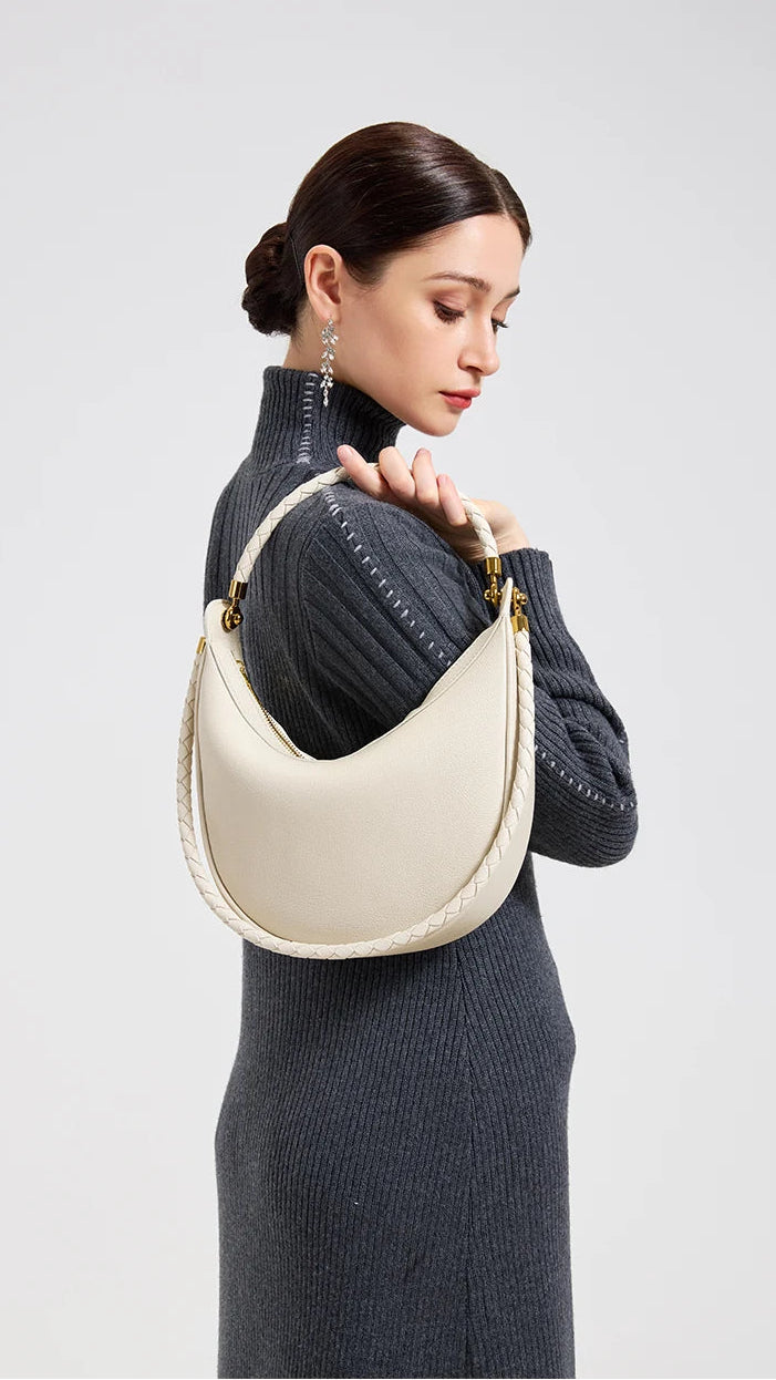 SÉLÈNE - Genuine Leather Crescent Bag