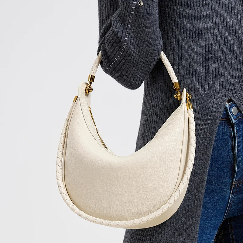 SÉLÈNE - Genuine Leather Crescent Bag