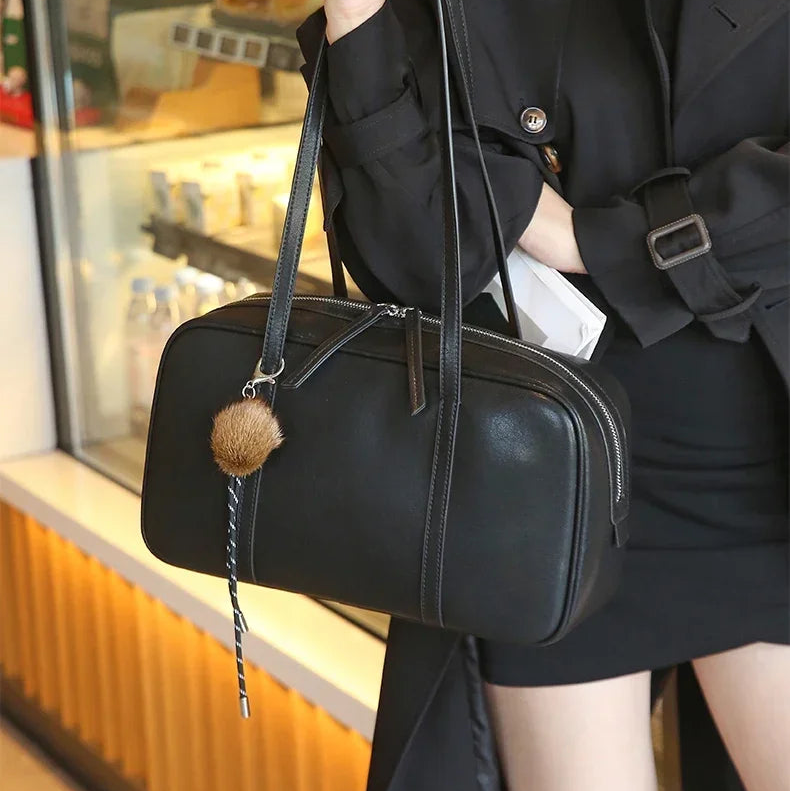 CELINE - Genuine Leather Boston Bag