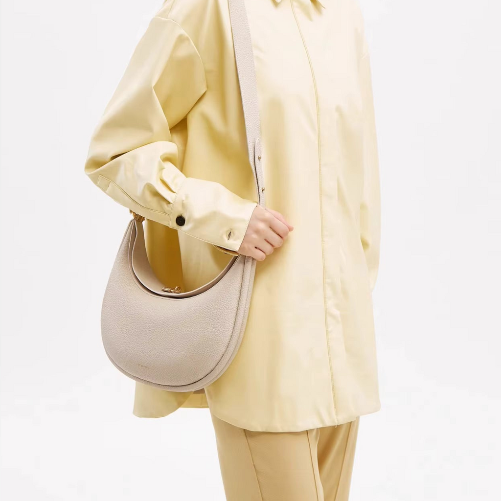 VIVIENNE - Genuine Leather Half-Moon Bag