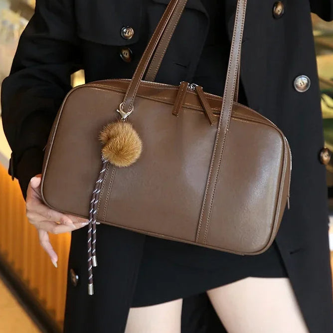 CELINE - Genuine Leather Boston Bag