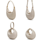 VIVIENNE - Genuine Leather Half-Moon Bag