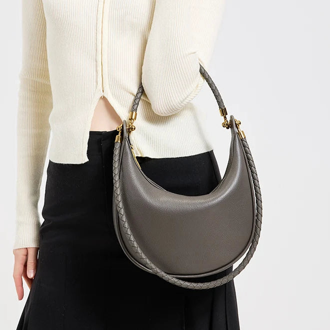 SÉLÈNE - Genuine Leather Crescent Bag