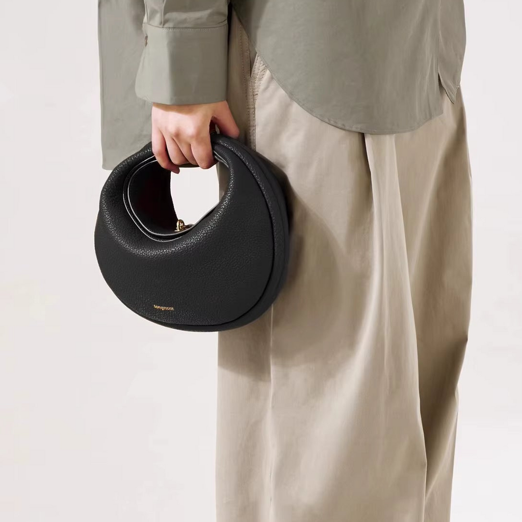 VIVIENNE - Genuine Leather Half-Moon Bag