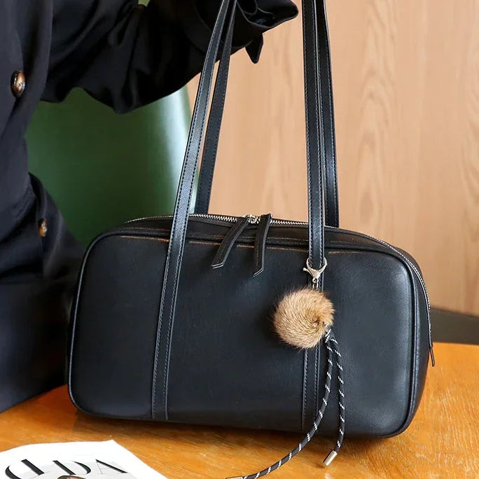 CELINE - Genuine Leather Boston Bag