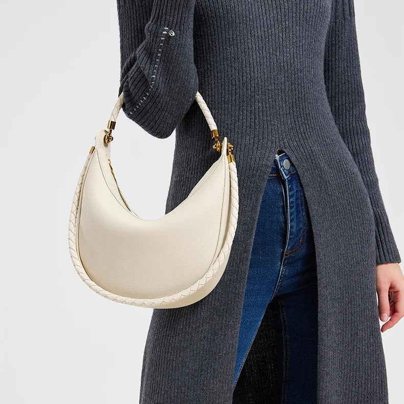 SÉLÈNE - Genuine Leather Crescent Bag