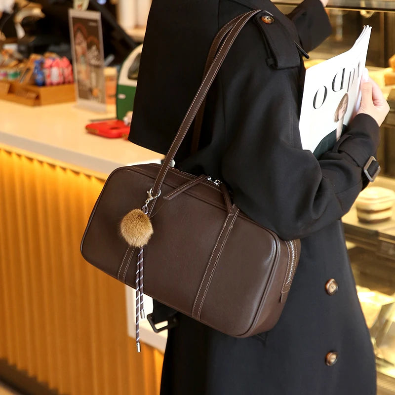 CELINE - Genuine Leather Boston Bag
