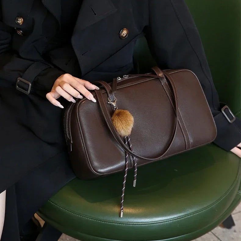 CELINE - Genuine Leather Boston Bag