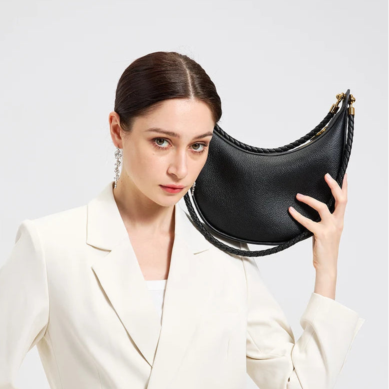 SÉLÈNE - Genuine Leather Crescent Bag