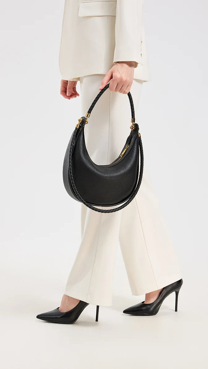 SÉLÈNE - Genuine Leather Crescent Bag