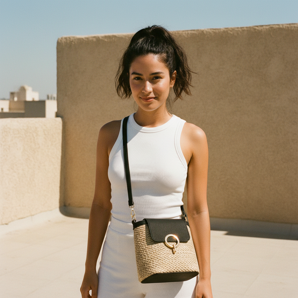 WILÈNE - Woven Straw Flap Bag