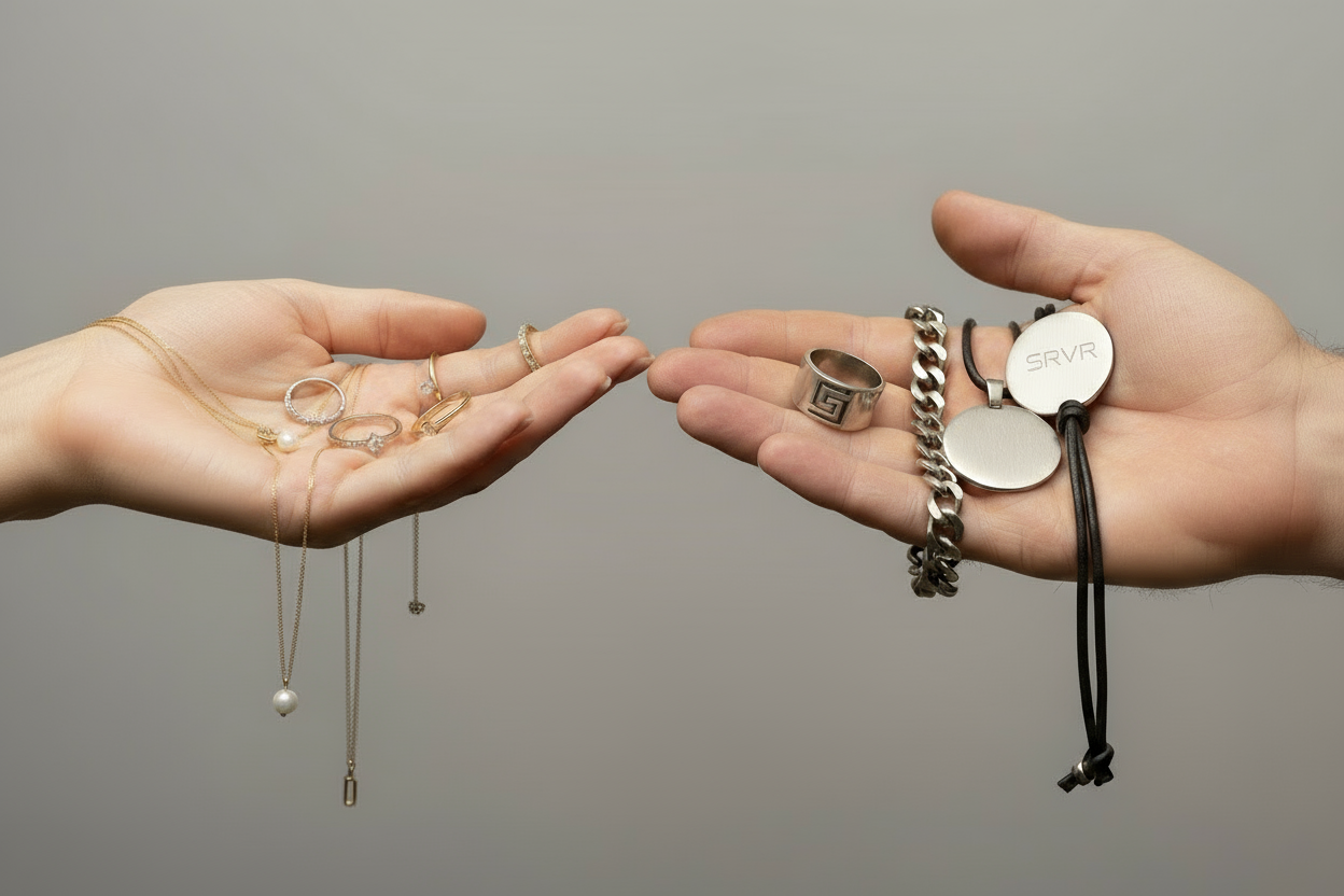 add SRVR logo to bigger pieces of jewelry