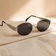 AMARETTO - Metal Temple Oval Sunglasses