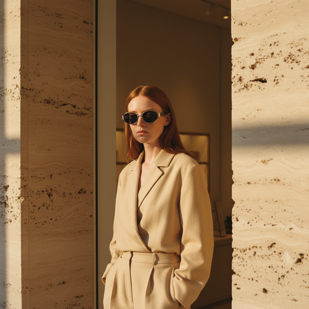 AMARETTO - Metal Temple Oval Sunglasses