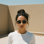 AMARETTO - Metal Temple Oval Sunglasses
