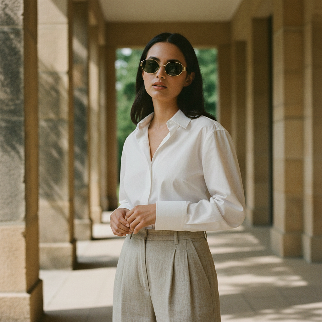 AMARETTO - Metal Temple Oval Sunglasses