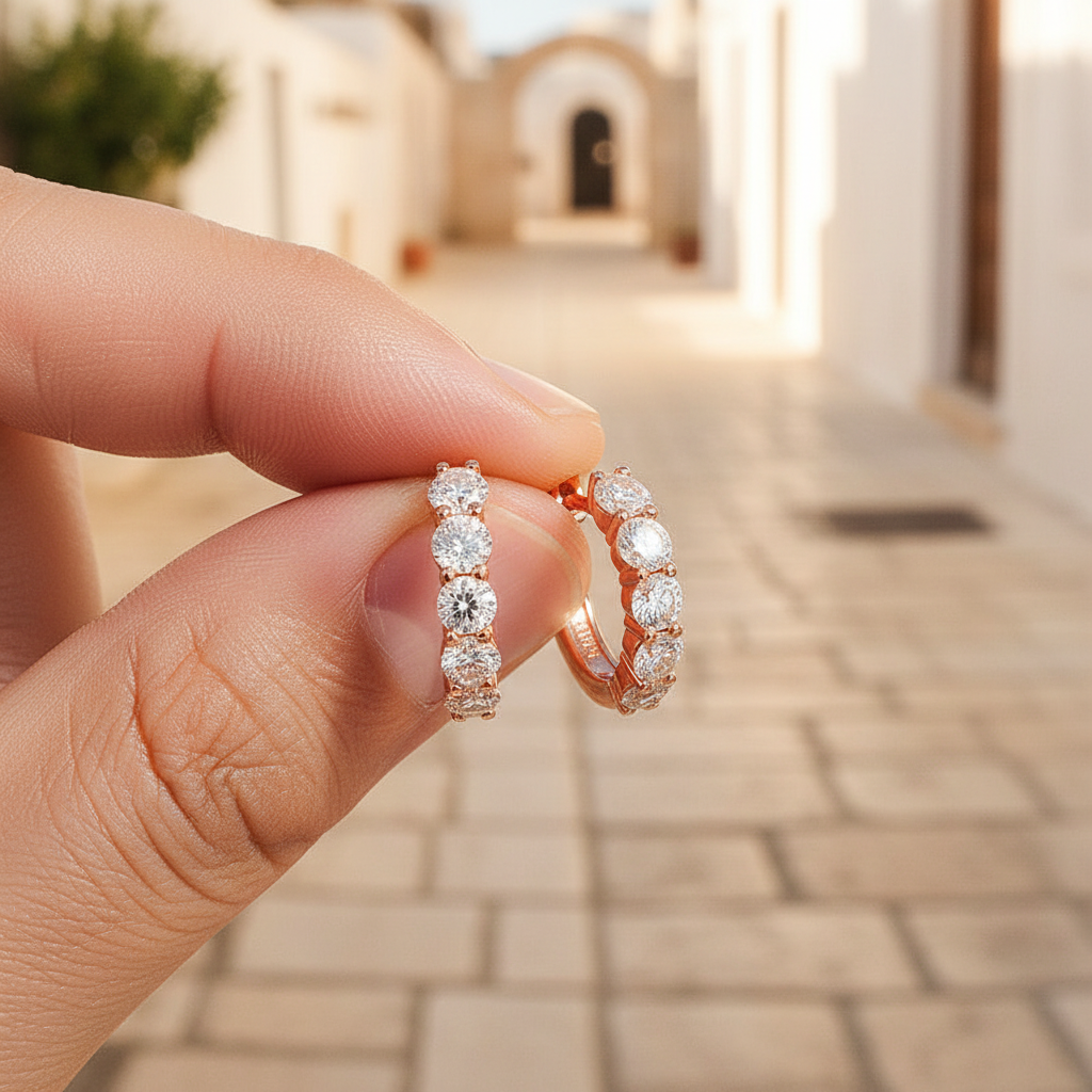 ARYA - 925 Sterling Silver Moissanites Hoop Earrings