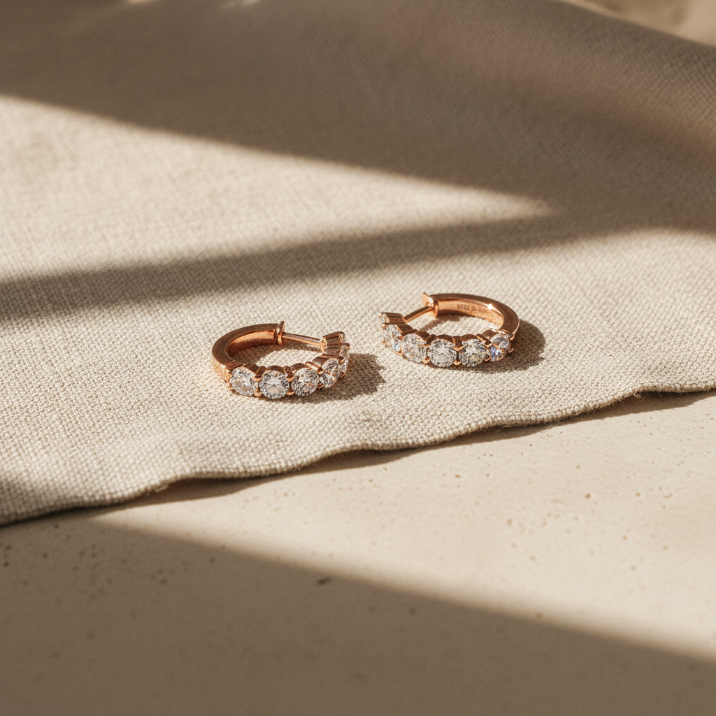 ARYA - 925 Sterling Silver Moissanites Hoop Earrings