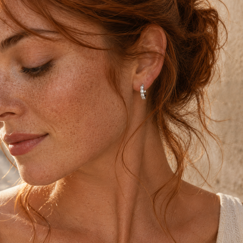ARYA - 925 Sterling Silver Moissanite Hoop Earrings