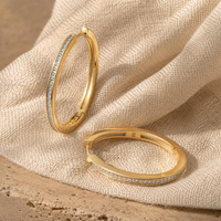 CASSIE - 925 Sterling Silver Cubic Zirconia Hoop Earrings