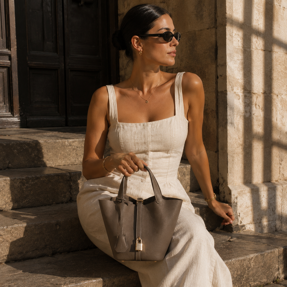 CATEAU - Genuine Leather Bucket Bag