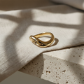 CELESTE - Thick 18K Gold Vermeil  925 Sterling Silver Curved Ring