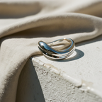 CELESTE - Thick 18K Gold Vermeil  925 Sterling Silver Curved Ring