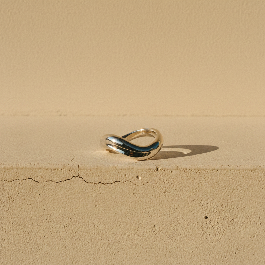 CELESTE - Thick 18K Gold Vermeil  925 Sterling Silver Curved Ring