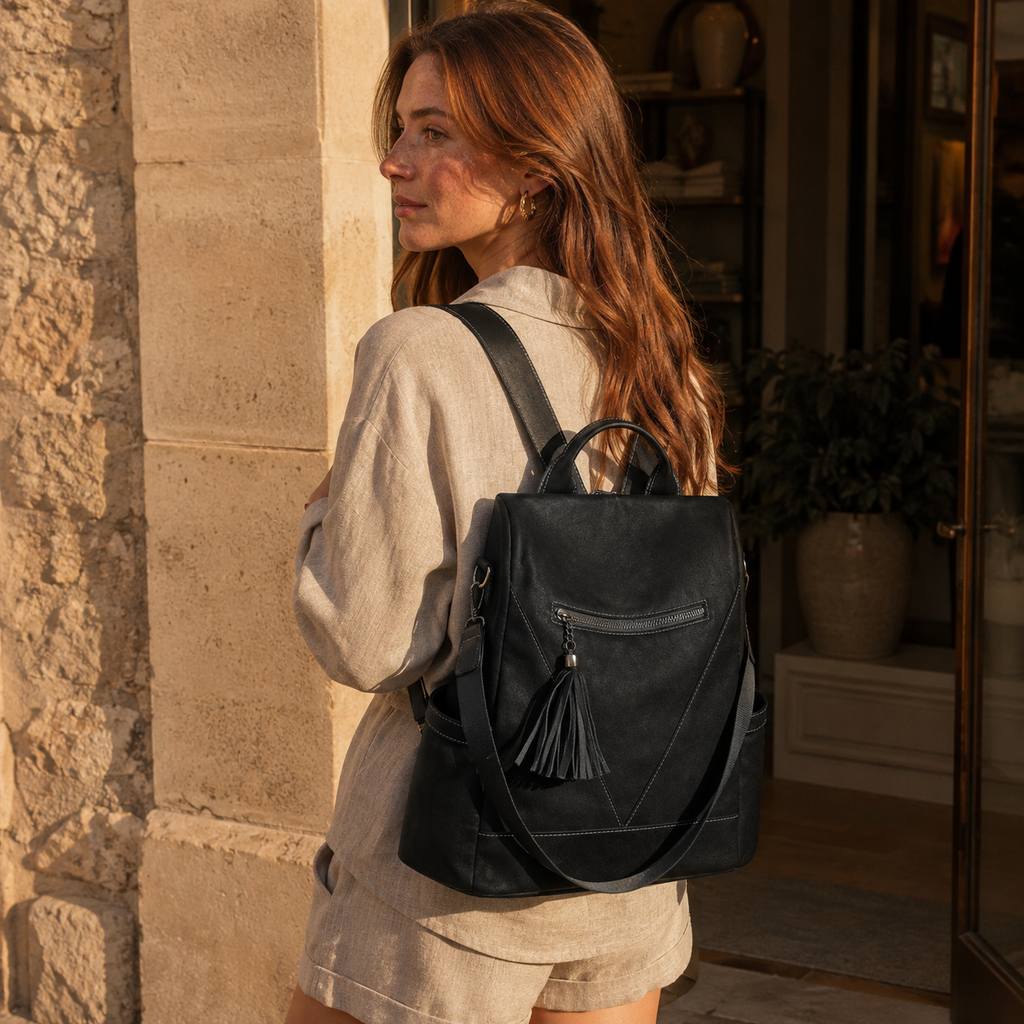 CHANTELLE - Vegan Leather Convertible Backpack