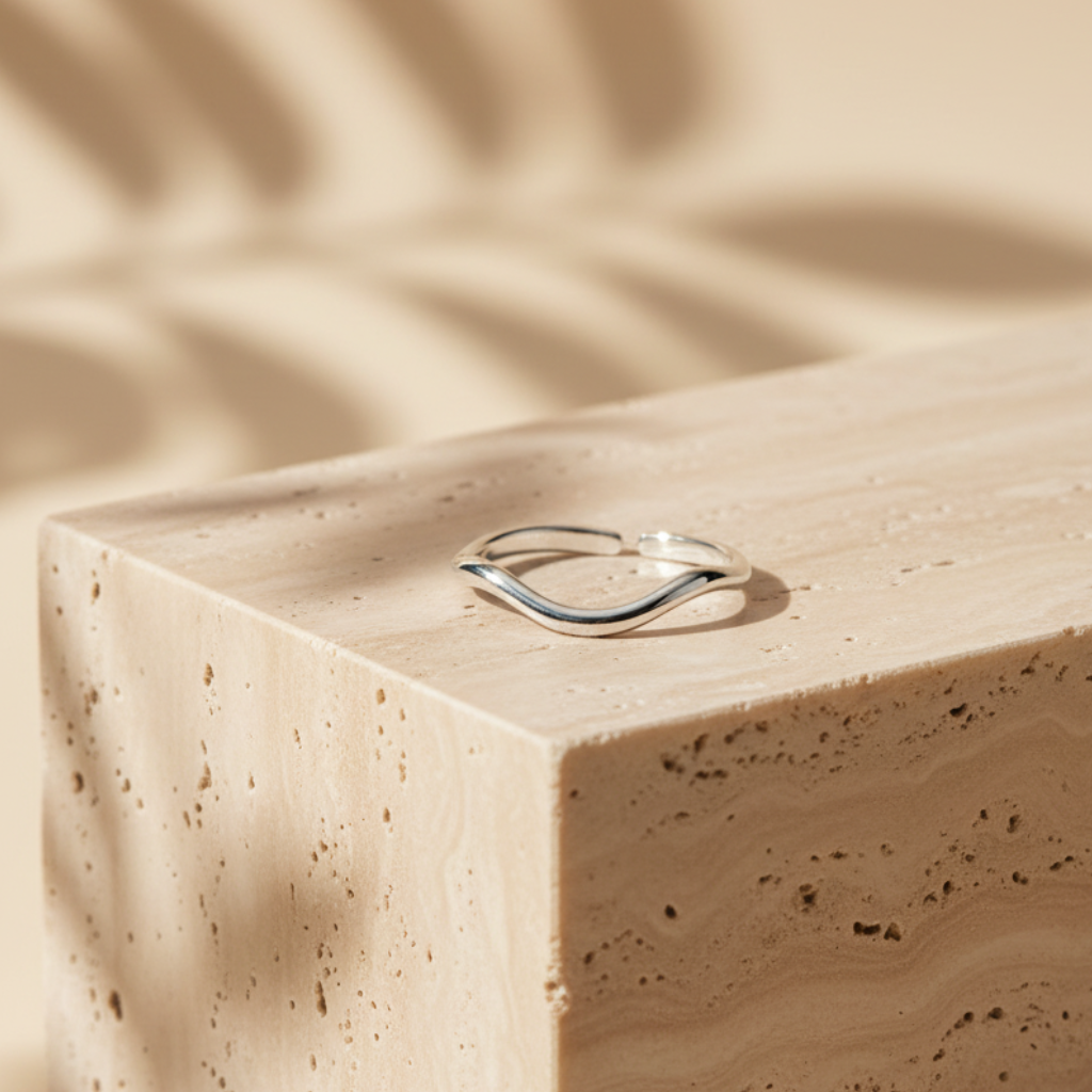 AQUA - 925 Sterling Silver Minimalist Ring
