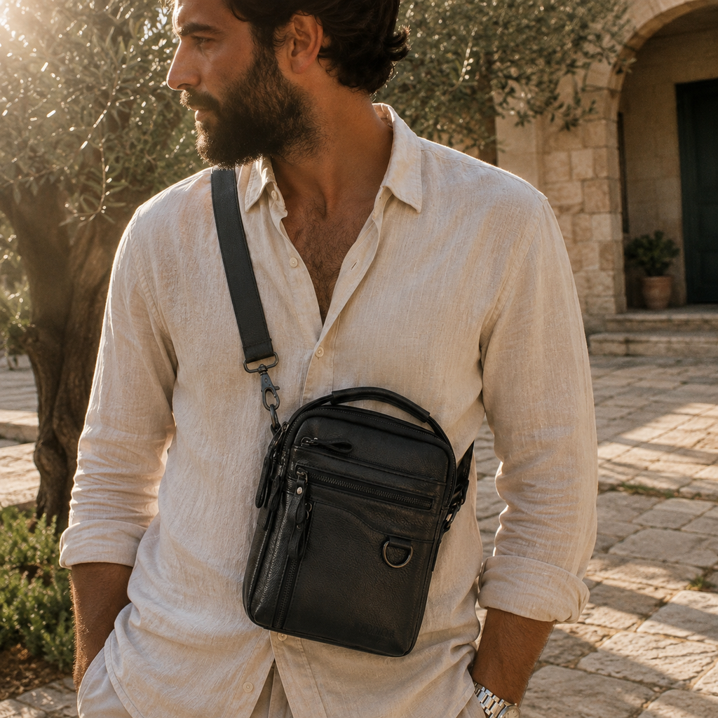 FRÈRE AÎNÉ - Genuine Leather Crossbody Bag