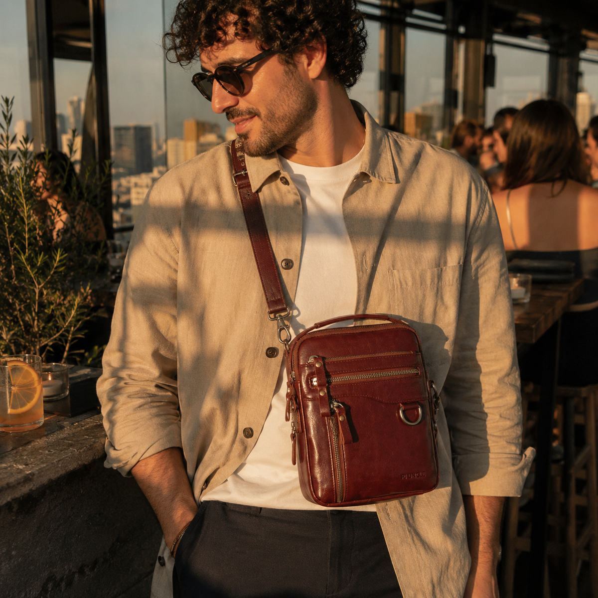 FRÈRE AÎNÉ - Genuine Leather Crossbody Bag