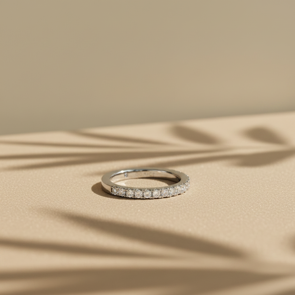 INFINITY - 925 Sterling Silver Moissanite Band Ring