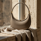NOÉMIE - Sac demi-lune en cuir véritable