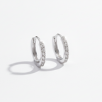 NICOLE - 925 Sterling Silver Hoop Moissanite Earrings