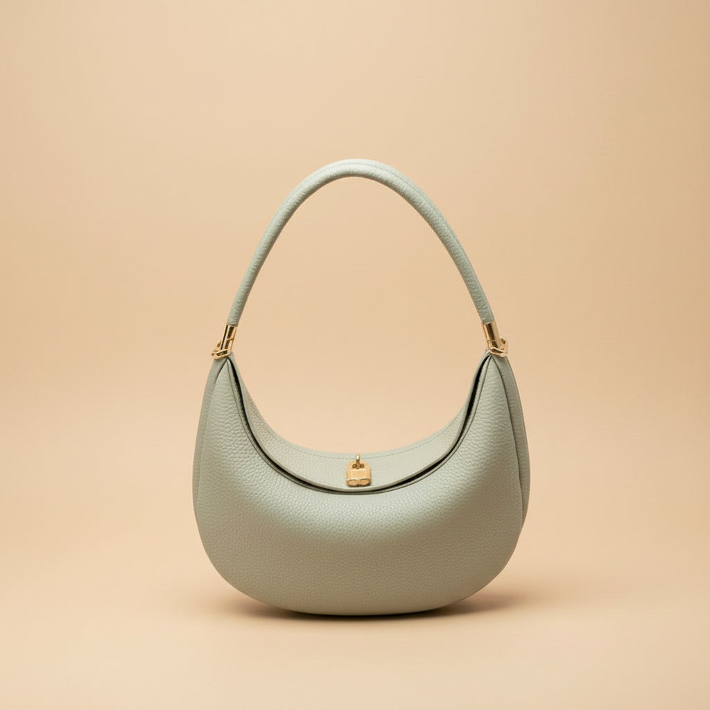 NOÉMIE - Sac demi-lune en cuir véritable