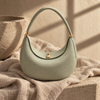 NOÉMIE - Sac demi-lune en cuir véritable