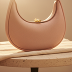 NOÉMIE - Sac demi-lune en cuir véritable
