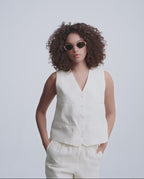 AMARETTO - Metal Temple Oval Sunglasses