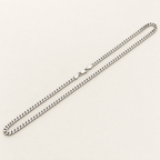 REGENT men's 925 sterling silver Cuban chain necklace, 55 cm, shown in full on an ivory background